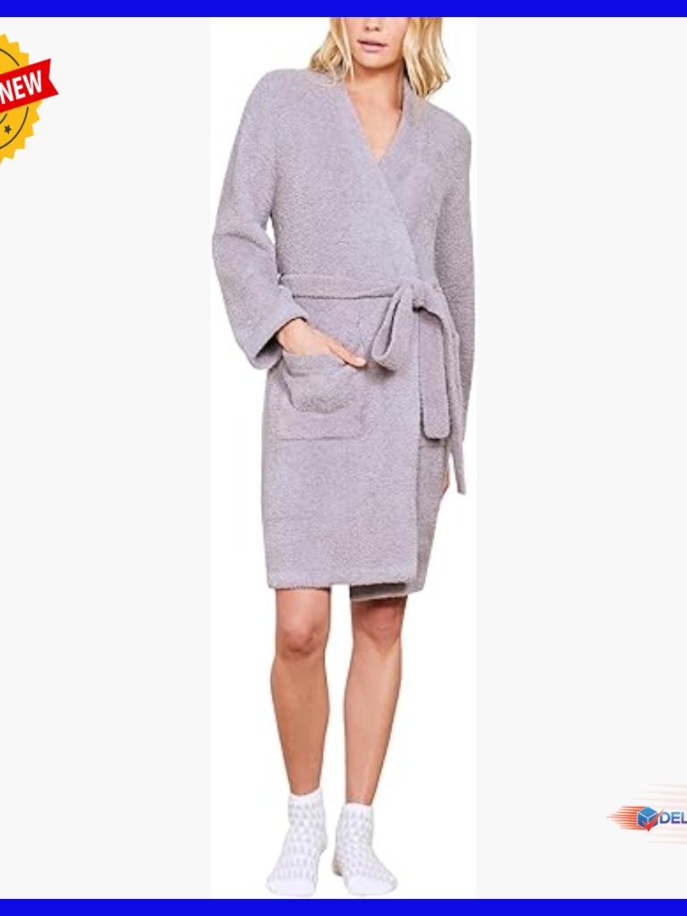 Soft Plush Robe, Above Knee Length, Cozy Loungewear, Machine Washable